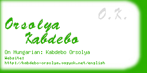 orsolya kabdebo business card